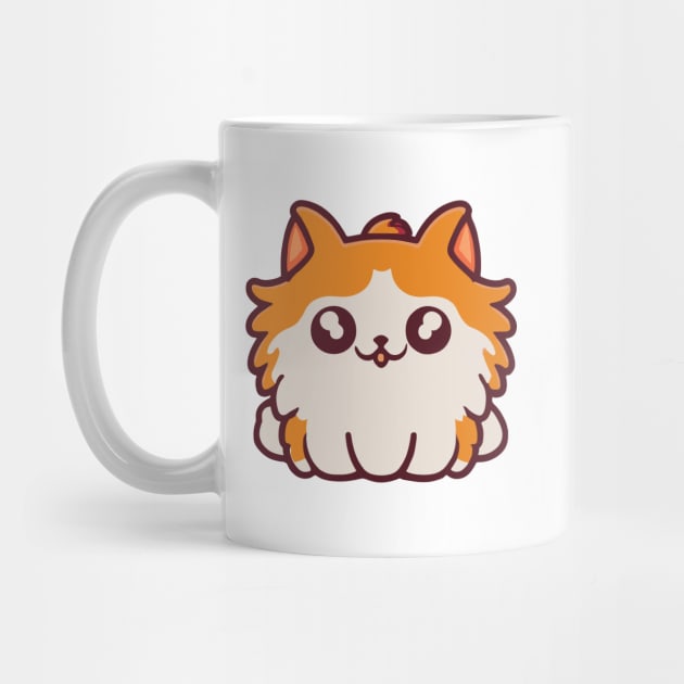 cute persian cat cartoon by Kawaii Bomb